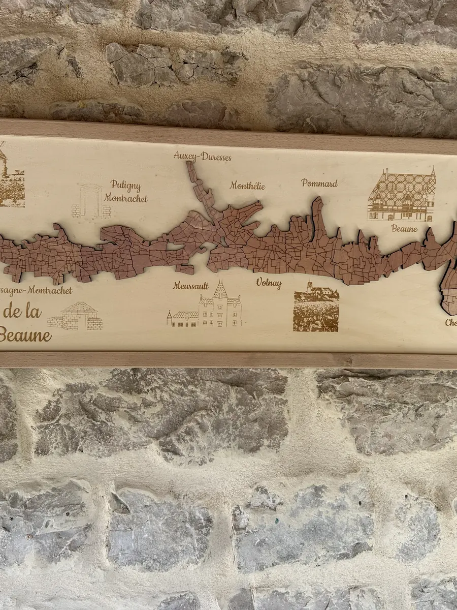 Tableau décoratif 3D en bois des appellations de la Côte de Beaune