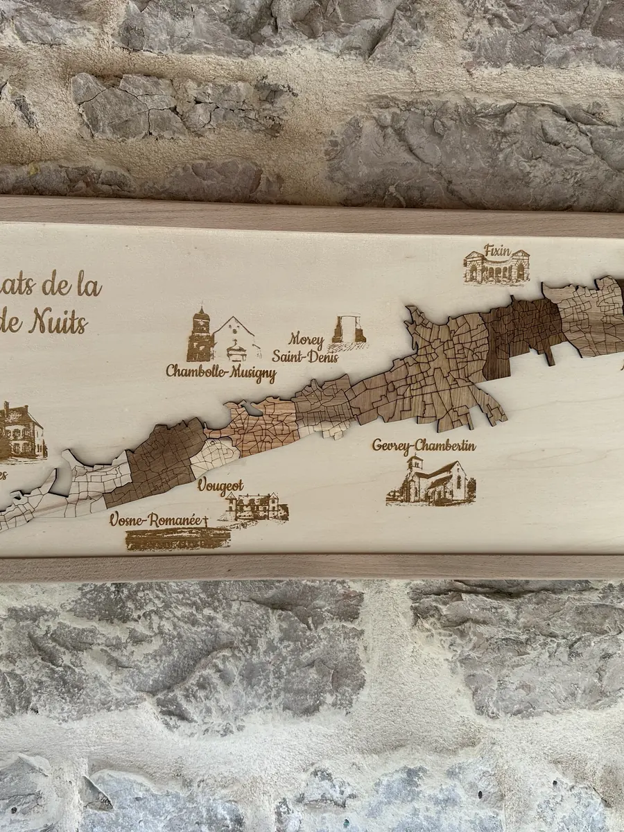 Tableau décoratif 3D en bois des appellations de la Côte de Nuits
