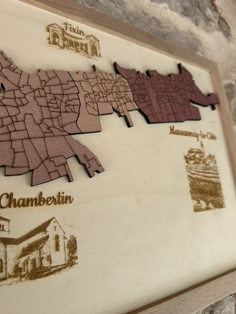 Tableau décoratif 3D en bois des appellations de la Côte de Nuits