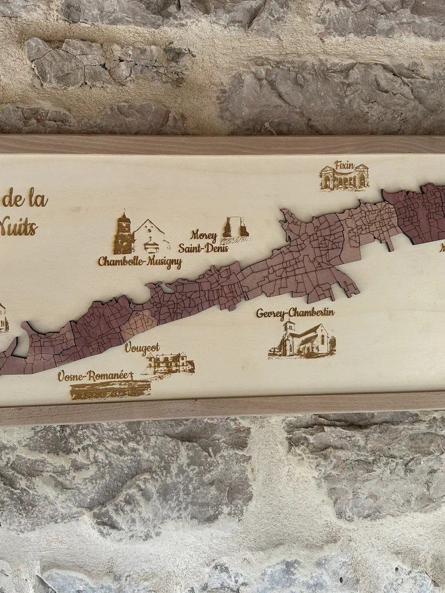 Tableau décoratif 3D en bois des appellations de la Côte de Nuits