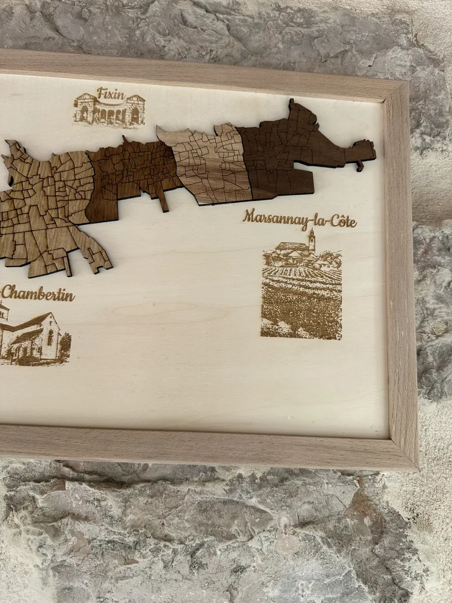 Tableau décoratif 3D en bois des appellations de la Côte de Nuits