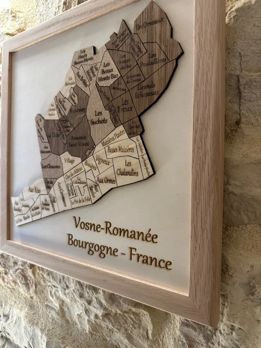 Tableau décoratif 3D en bois du village de Vosne-Romanée